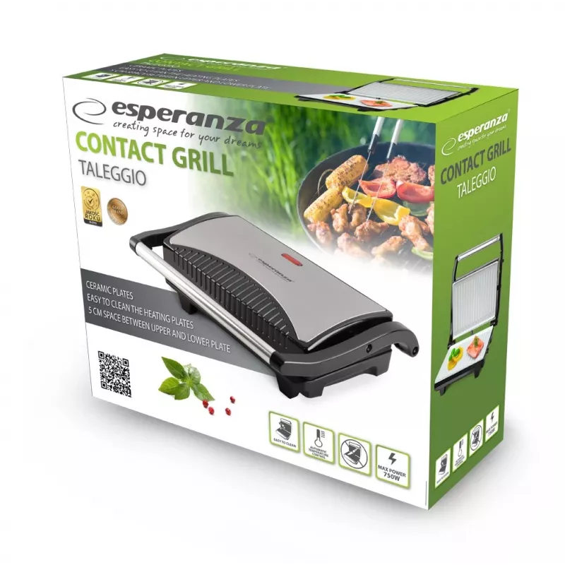 Esperanza EKG006 Elektrogrill 750W Edelstahl/Schwarz
