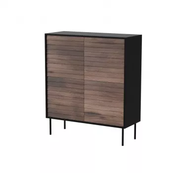 Cama 4D CORTINA Kommode 102x40x118 schwarz/Walnuss