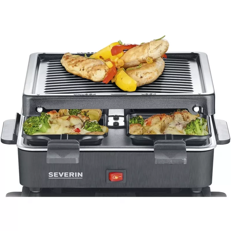 Severin Mini Raclette Grill 4 kleine Antihaft-Pfännchen 600 W