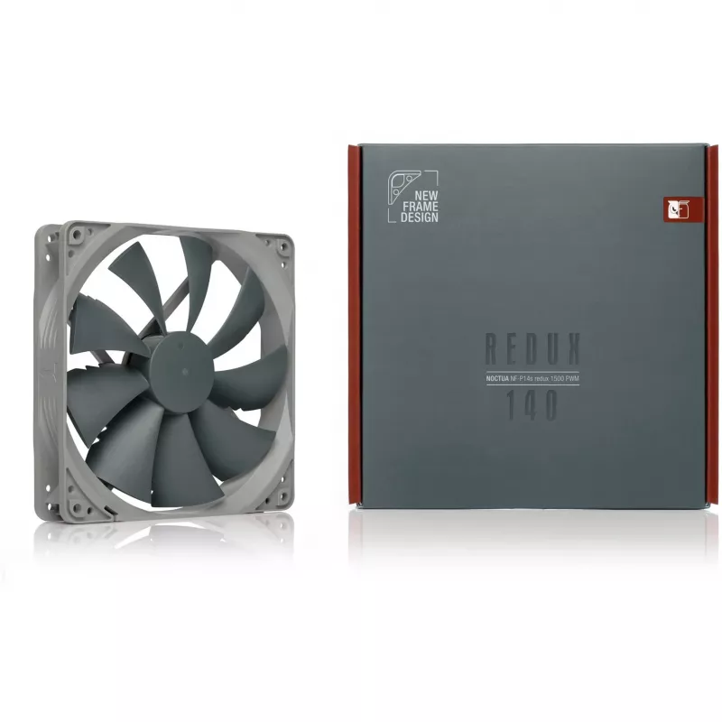Noctua Lüfter NF-P14S REDUX-1500 PWM 140 mm grau, 12V PWM, 450–1500 RPM, 133,7 m³/h, 25,8 dB