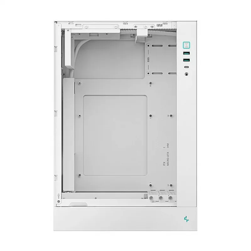 PC-Gehäuse DeepCool CH170 PLUS WH Midi Tower — weiß, gehärtetes Glas, unterstützt Micro ATX/Mini-ITX, GPU bis 34,2 cm, CPU-Kühler-Höhe 164 mm