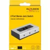 Audio-Klinken-Umschalter 3,5 mm 2 Ports manuell bidirektional, Schalter Grau/Schwarz