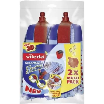 Bodenwischmopp-Set VILEDA SuperMocio 3x Action, 2-teiliges Mehrfachpack, Modell 122615