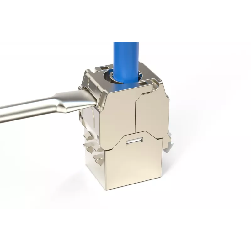 Digitus CAT 6A Kompaktes Keystone-Modul geschirmt werkzeugfreie Montage Anschluss 8 Stück