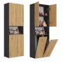 Top E Shop NEL 2K DK ANT/ART KP Badezimmer-Aufbewahrungsschrank, Graphit/Eiche