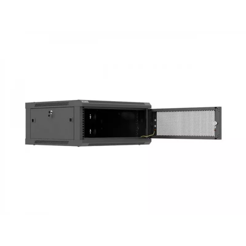 Wandmontierter 19-Zoll-4U-LANBERG-Installationsschrank 600x600 mm, schwarz