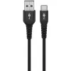 Goobay USB-C Kabel Fabric Supersoft mit Metallsteckern, 2 m, Schwarz (2m, USB 2.0, 60W), USB-Kabel