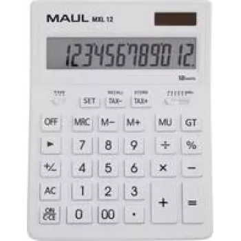 Maul MXL 12 Tischrechner Weiß Anzeige (Stellen): 12 batteriebetrieben, solarbetrieben (B x H x T) 155 x 205 x 35 mm (7267002)