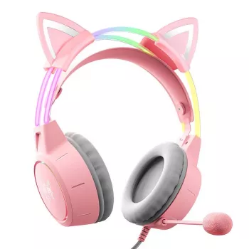 Headphones Onikuma X15Pro Gaming Headphones Pink Cat Ears