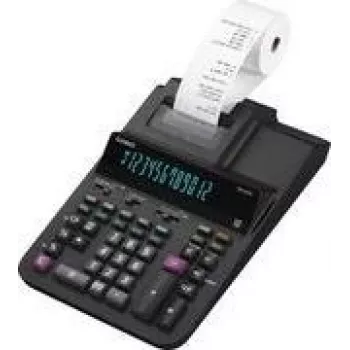 Desktop-Druckrechner CASIO DR-200R-BK, kompakter schwarzer Druckrechner