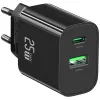 USB-Ladegerät usams USA001629 25W 1×USB-C + 1×USB-A Schnellladung