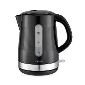 Wasserkocher Maestro 1,7 L 2200 W Schwarz — Kunststoffgehäuse, Tastendeckel, ergonomischer Griff