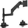 Monitorhalterung DIGITUS Single, Klemme, max. 57 Zoll, 27 kg Kapazität, VESA 75x75–100x100, höhenverstellbar, neigbar -75° bis 75°, schwarz