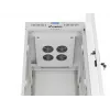 19 Zoll 32HE LANBERG Stand-Rack-Schrank 600×800 mm Grau mit Glastür und LCD (flach Pack)