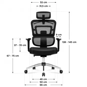 Bürodrehstuhl mark adler Expert 4.9 Modell 5701-65776 — Mesh, verstellbare Kopfstütze, Lendenwirbelstütze, Sitzhöhe 44–52 cm, max. Belastung 150 kg