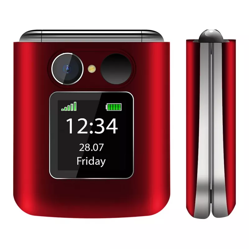 Flip-Telefon Beafon Fold 10 Silver Line Rot-Silber Dual SIM