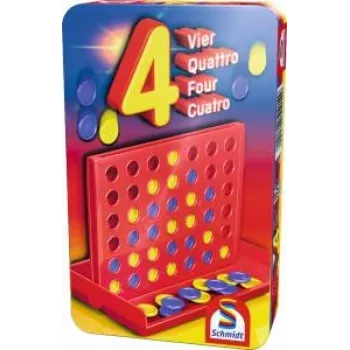 Schmidt Spiele Vier (51214) - Kompaktes Strategiespiel für 2 Spieler ab 6 Jahren