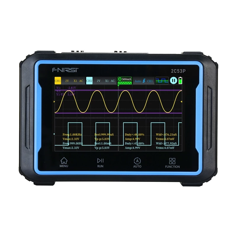 Tragbares 3-in-1 FNIRSI 2C53P 4.3-Zoll-Touchscreen-Oszilloskop