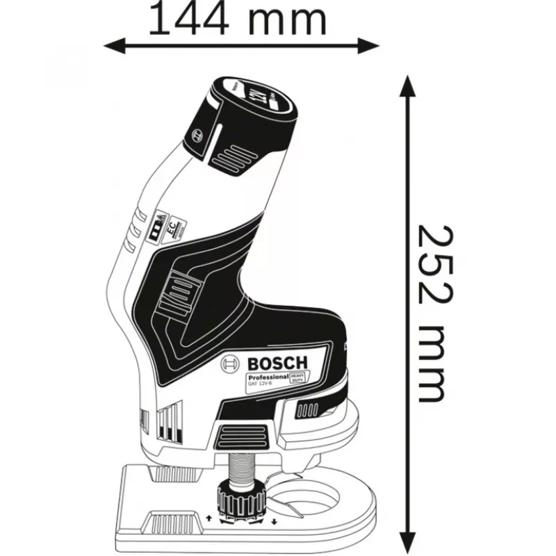 Bosch GKF 12V-8 Professional Geradschleifer 1300 U/min Schwarz, Blau, Rot