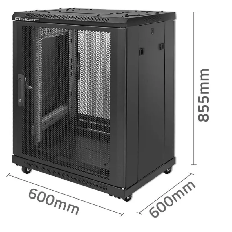 19-Zoll-Rack-Schrank QOLTEC 54519 15U – Netzwerk-/Server-Gehäuse, 15U Höhe, 19-Zoll-Montage