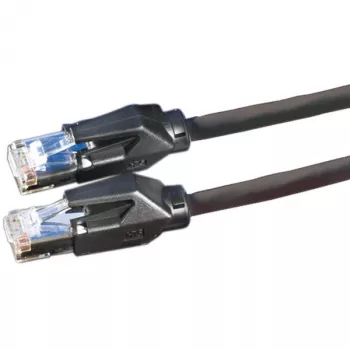 DTWYLER Patchkabel Cat.6 Class E S/FTP CU 7702 flex LSOH Hirose TM21 schwarz 1m
