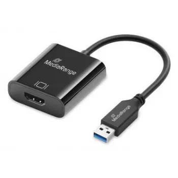 USB-A auf HDMI Audio- und Videokonverter MediaRange MRCS232, 20 cm Kabel, schwarz