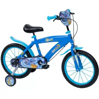 Kinderfahrrad HUFFY Disney Stitch 16 Zoll mit Stützrädern, Rücktrittbremse