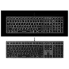 Kabelgebundene A4Tech-Tastatur FX60H USB QWERTY – Full-Size 100%, hintergrundbeleuchtet weiß, grau, USB-Hub