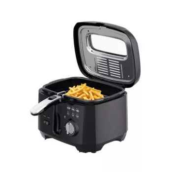 ELDOM Fryer FREET, 2,5 L, 400 g Pommes, Temperaturregler, herausnehmbarer Öltank, Schwarz