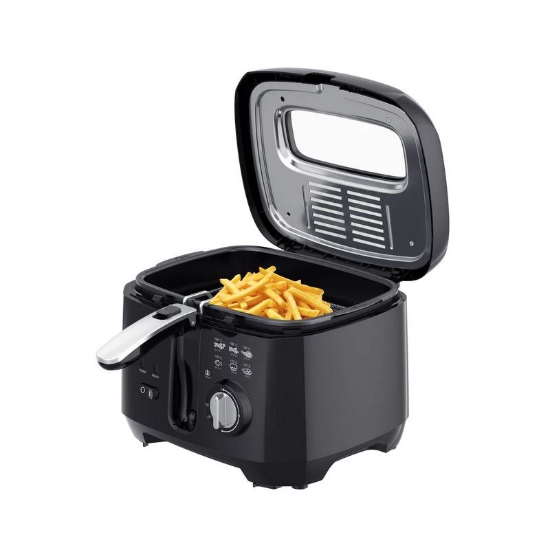 ELDOM Fryer FREET, 2,5 L, 400 g Pommes, Temperaturregler, herausnehmbarer Öltank, Schwarz