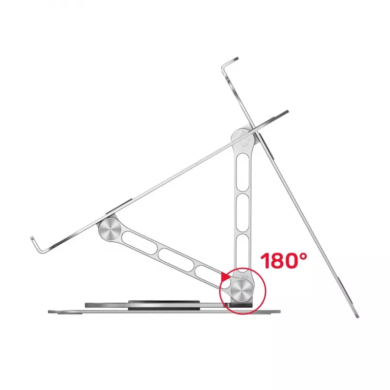 Laptop-Ständer Unitek OT180SL01 Aluminium für Bildschirme von 25,4–40,6 cm (10 Zoll–16 Zoll), 360° schwenkbar, 0–180° neigbar