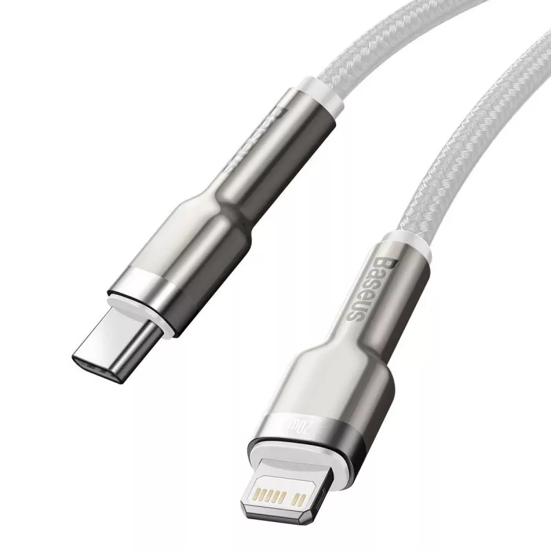 USB-C auf Lightning Kabel Baseus Cafule 1 m, 20 W, Zinkgehäuse, weiß