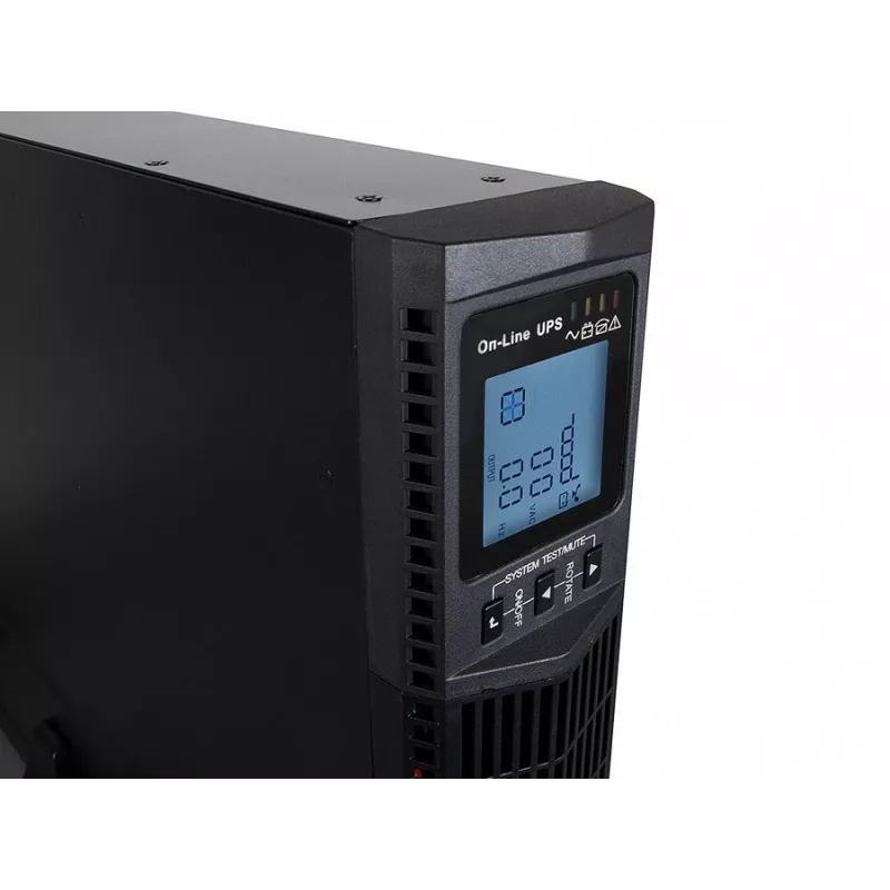 Unterbrechungsfreie Stromversorgung Grün Cell UPS15 — Online-Doppelwandler 3 kVA (2700 W), 6 Netzsteckdosen, reiner Sinus, LCD, Tower, 6×12V/9Ah-Batterien