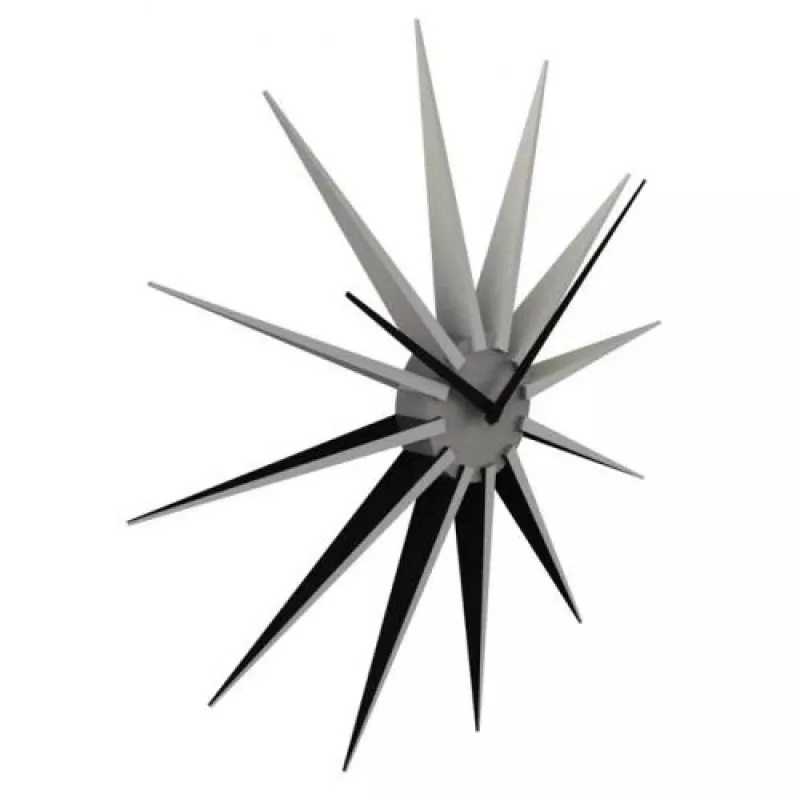 NeXtime Uhr 3051zi Nova, Ø50 cm, Wand, Schwarz/Silber