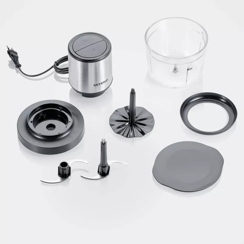 Elektrischer Zerkleinerer Severin KM 3867 1 L 400 W Schwarz Silber Transparent
