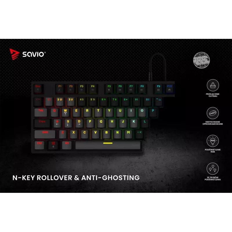 Savio Mechanische Tastatur RGB Tempest X2 Outemu Brown