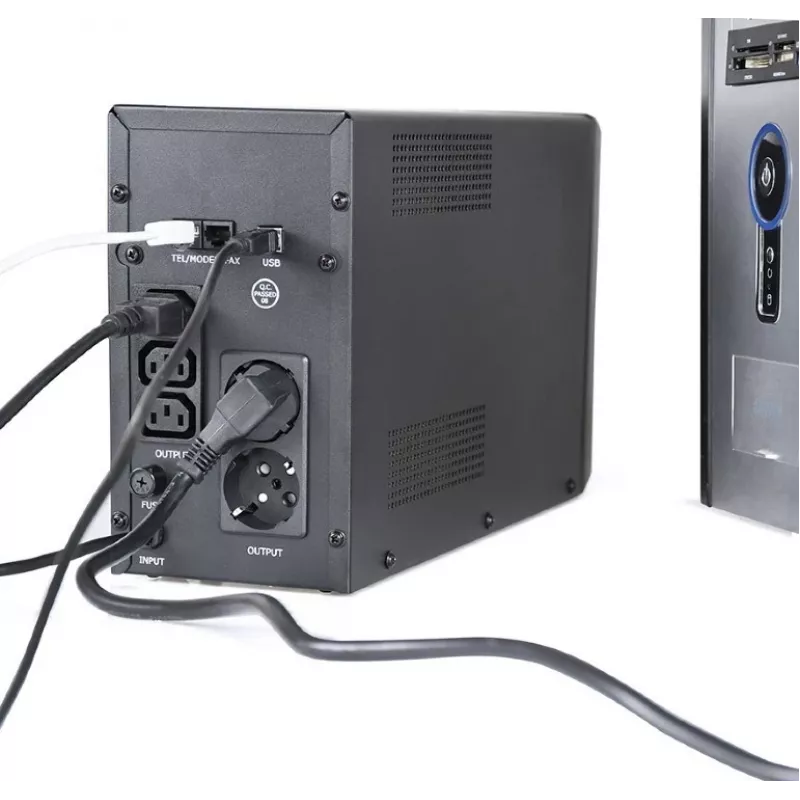 Gembird EG-UPS-035 USV (Unterbrechungsfreie Stromversorgung) Line-Interactive 2 kVA 1200 W 5 AC-Ausgänge