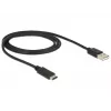 USB-Kabel DeLOCK 83600 USB 2.0 1m USB C USB A Schwarz