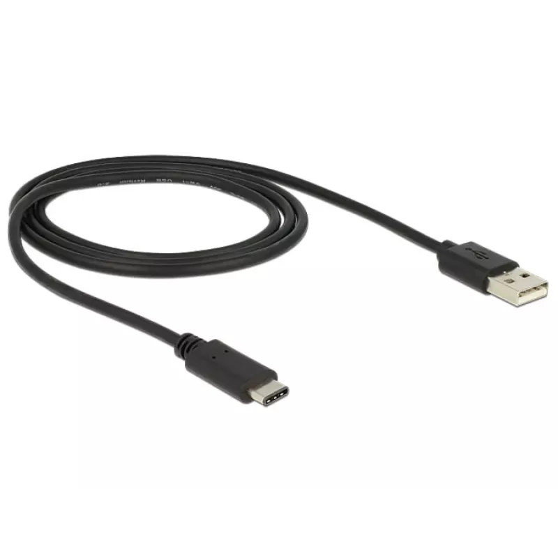 USB-Kabel DeLOCK 83600 USB 2.0 1m USB C USB A Schwarz