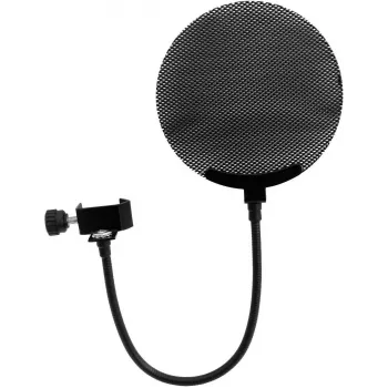 Mikrofon-Popfilter Omnitronic Modell 60006250 Metall Schwarz, rundes Mesh-Windschutz