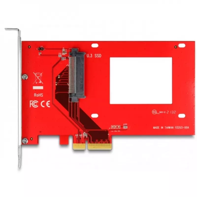 DeLOCK PCI Express x4 Karte zu 1 x internem U.3 Rot Silber