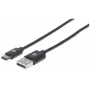 Manhattan USB-C-auf-USB-A-Kabel, 50 cm, Stecker auf Stecker, Schwarz, 480 Mbit/s (USB 2.0), Hi-Speed USB, lebenslange Garantie, entspricht USB2AC50CM