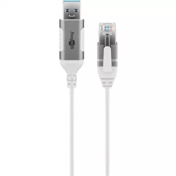Goobay Ethernet-Kabel USB-A 3.0 auf RJ45 schlank 10 m – verbindet Router, Modem oder (74383)