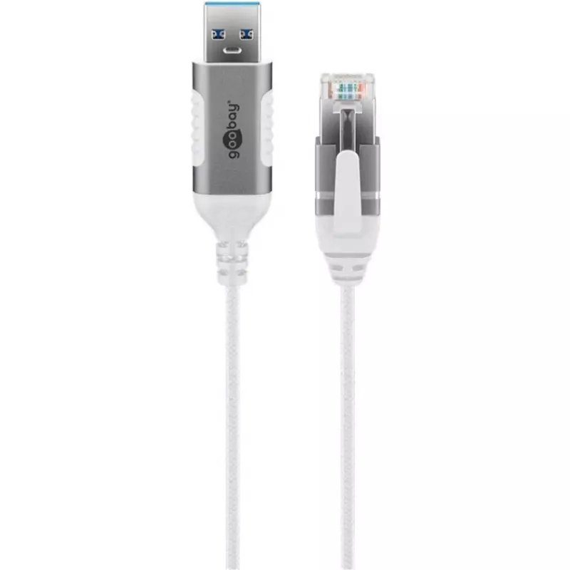 Goobay Ethernet-Kabel USB-A 3.0 auf RJ45 schlank 10 m – verbindet Router, Modem oder (74383)