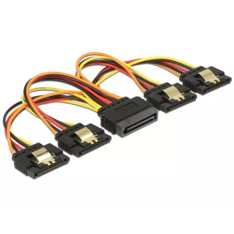 SATA-Kabel DeLOCK 60156 0,15 m SATA 15-polig 4 x SATA 15-polig Mehrfarbig