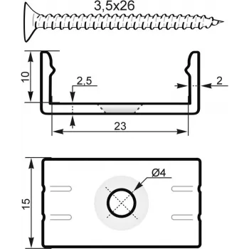 Montage-U-Profil 20 mm EUROLITE 51210869 Kunststoff