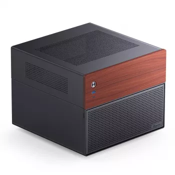 Jonsbo N4 Microtower Gehäuse Schwarz Robustes Stahl Kompaktes PC-Gehäuse