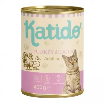 KATIDO Pute mit Ente - Nassfutter für Katzen - 400g