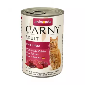 Nassfutter für Katzen animonda Carny Rind in Dose 400 g, getreidefrei, zuckerfrei, glutenfrei