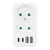 Power-Splitter MACLEAN MCE249 F/W – 2x Netzsteckdosen (16A + 6A) und 4x USB (2x A, 2x C PD 20W)